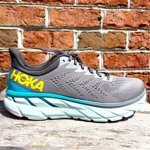 Hoka One Clifton 7 Running Walking Shoes Sneakers Men's Sz 10, High Arch Insoles